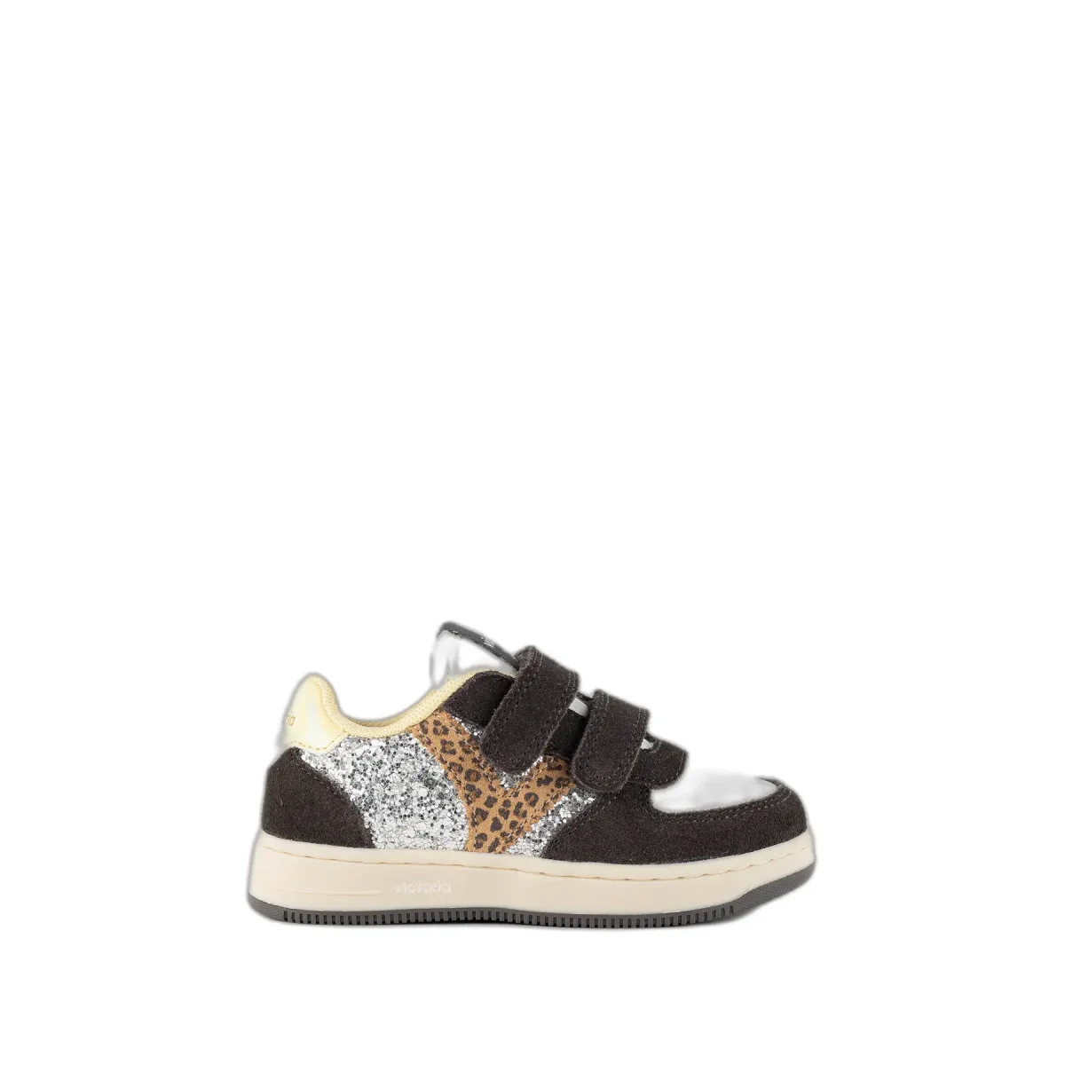 Victoria Baskets bandes en paillettes et daim bébé Victoria Tiempo Tiras