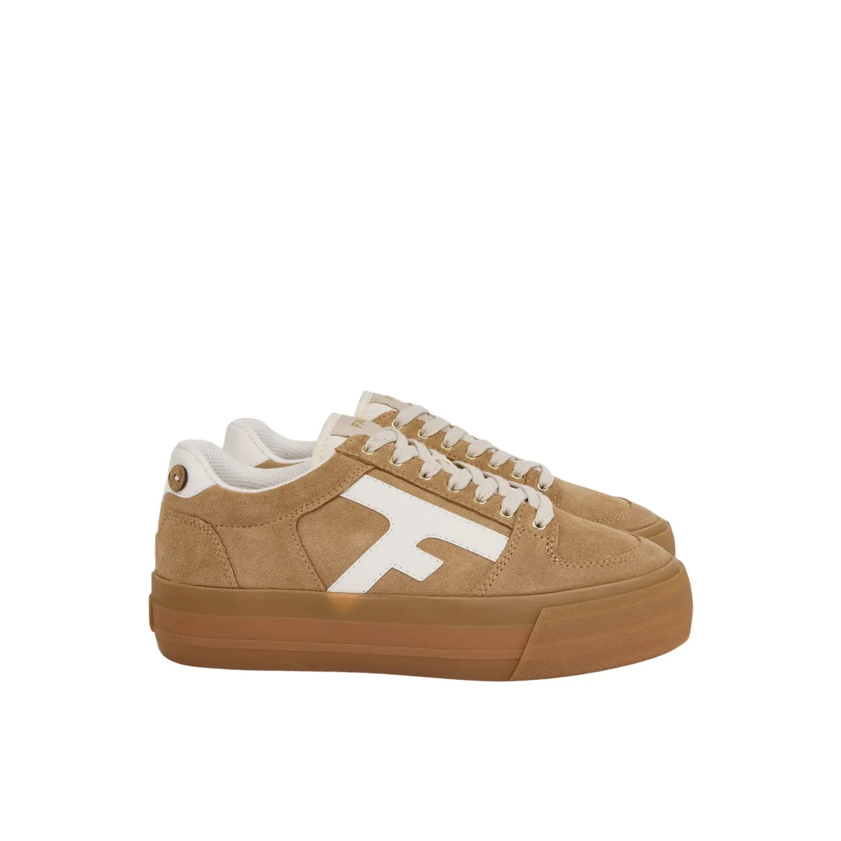 Faguo Baskets plateforme en daim femme Faguo Walnut